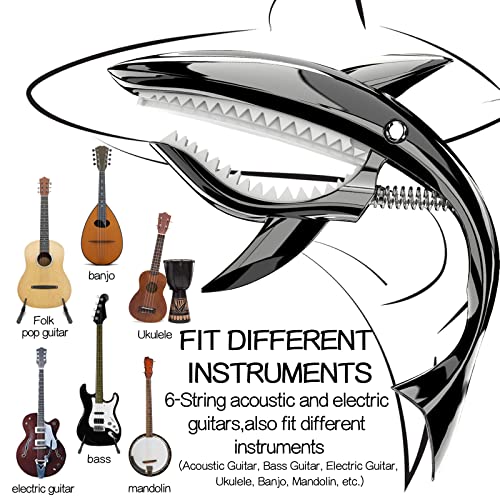 Capo pour guitare, Capodastre de requin, Capo de guitare+3 médiators+Cordes en acier de qualité supérieure guitare… - Les Beatles, Paul McCartney, John Lennon, RIngo Starr, George Harrison Capo pour guitare, Capodastre de requin, Capo de guitare+3 médiators+Cordes en acier de qualité supérieure guitare… – Image 3