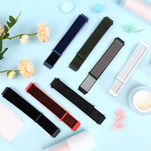 20mm Nylon Armband Kompatibel Mit Samsung Galaxy Watch 7/6/5/4/FE 40mm 44mm, Watch 5 Pro 45mm, 6 Classic, 4 Classic, Active 2, Garmin Vivoactive 5 - Uhrenarmband für Damen Herren – Bild 6