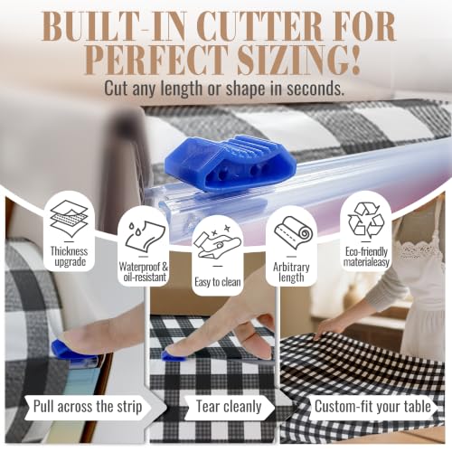 Image of Plastic Table Cloth Disposable, 54In X 300Ft Table Cover Roll
