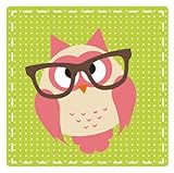  1art1 Monde des Enfants Petite Chouette Maline Poster-Sticker Autocollant 9x9 cm