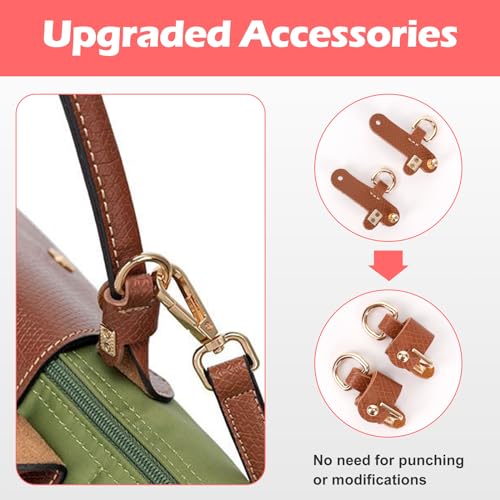 Image of dadop Strap Kit Compatible with Longchamp Mini Bags - Leather Adjustable Purse Straps for Women's Mini Shoulder Bag