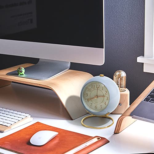 Aldervine Small Desk Clock, Retro Bedroom Table Vintage Analog Alarm Clock, Silent Non-Ticking Gold Clock, Bedside Decor Aesthetic #TOP3