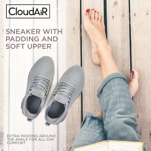 Image of CLOUDAIR Vesta Women's Sneakers: Casual Running, Walking Arch Support Shoes, Lightweight Slip-On Sock Design, Non-Slip Work Shoes for Women, Comfortable Air Cushioned Platform Sneakers