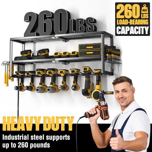 Yyrheavydutypowertoolorganizerwithchargingstationcordlessdrillhangerstoragerackbatterytoolsholderwallmountshelfforgarage32inchequippedwithsurgeprotectionpowerstrip Urban Country Home Decor Yyr heavy duty power tool organizer with charging station cordless drill hanger storage rack battery tools holder wall mount shelf for garage 32 inch equipped with surge protection power strip urban country home decor