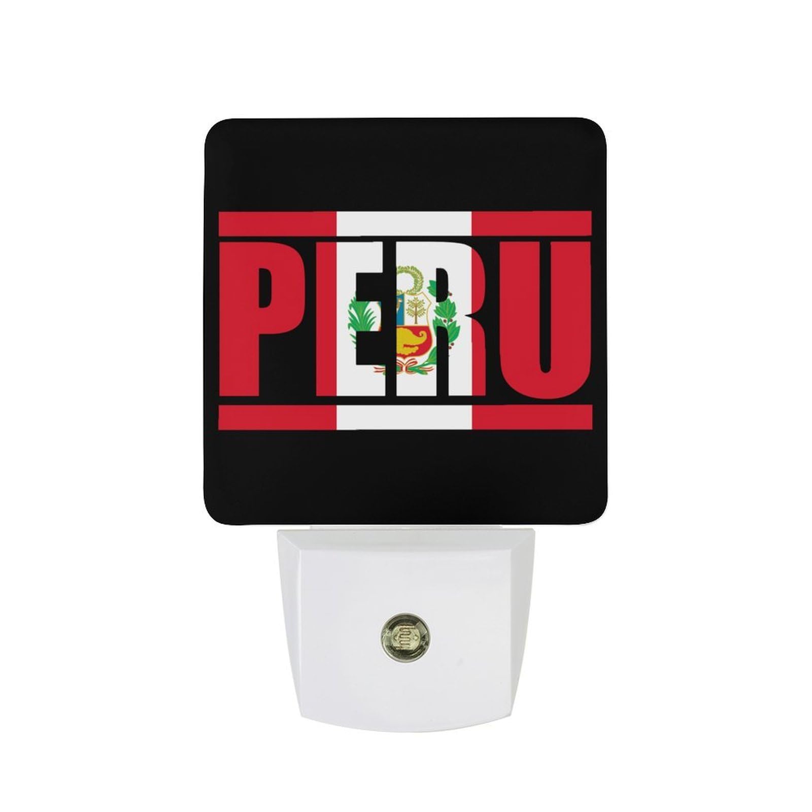 Nqrxadcrt Style Flag Of Peru Night Light Plug In Wall Lights Bedside Lamp Bedrooms Home Hallways Decoration