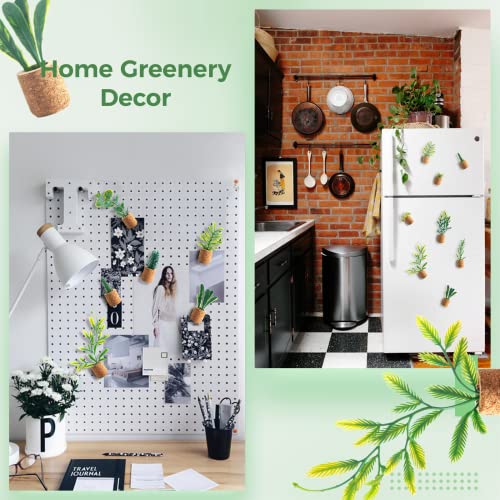 Imanes decorativos de plantas suculentas para refrigerador miniatura 5