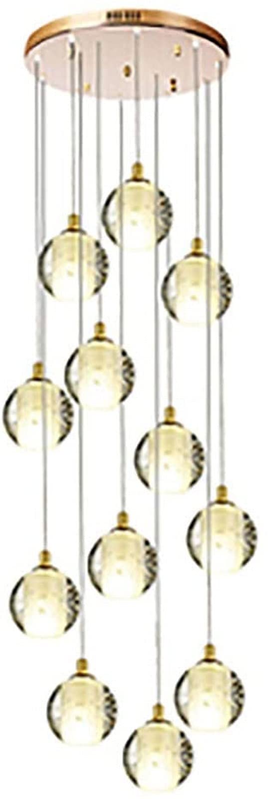 PCXEHUYP Chandelier Stairs Long Chandeliers,Spiral Staircase Ceiling Light Fixture for Hotel Living Room Home Bar, Crystal Spiral Chandelier-Silver 12(Silver,8)