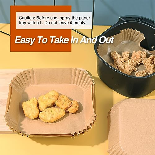 Image of Parchment Paper, OOTDAY 100Pcs Square Air Fryer Liners Disposable, Cooking Non-Stick air fryer accessories, Frying Pan, Oil-proof Air Fryers for 2-4 QT Air Fryer Baking Roasting Microwave(6.5 inch)
