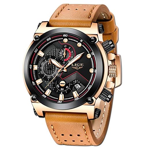 LIGE Relojes Hombre Militar Deportes Cronógrafo Lujo Negocio Analogicos Cuarzo