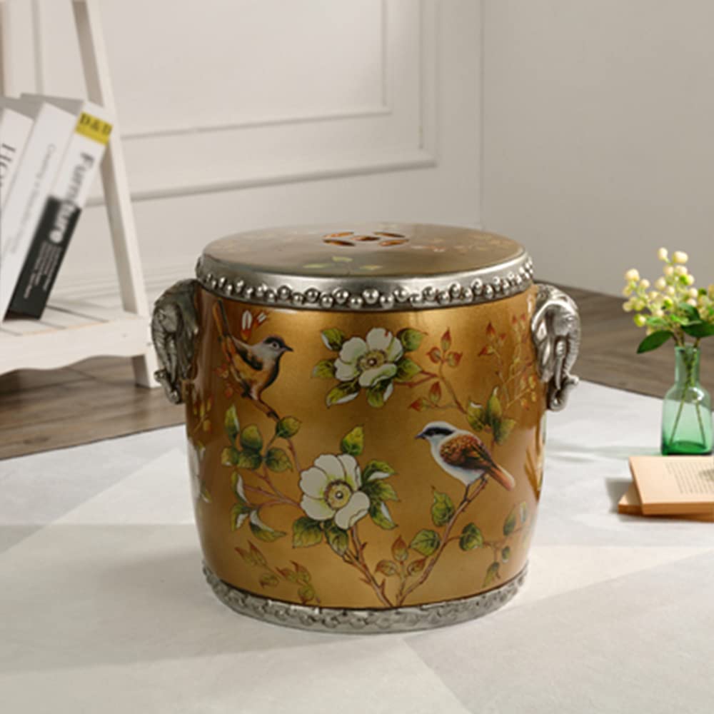 European Drum Stool 6KG Luxury And Noble Chinese Drum Decoration Ornaments Living Room/Study/Corridor/Bedroom Auspicious,B