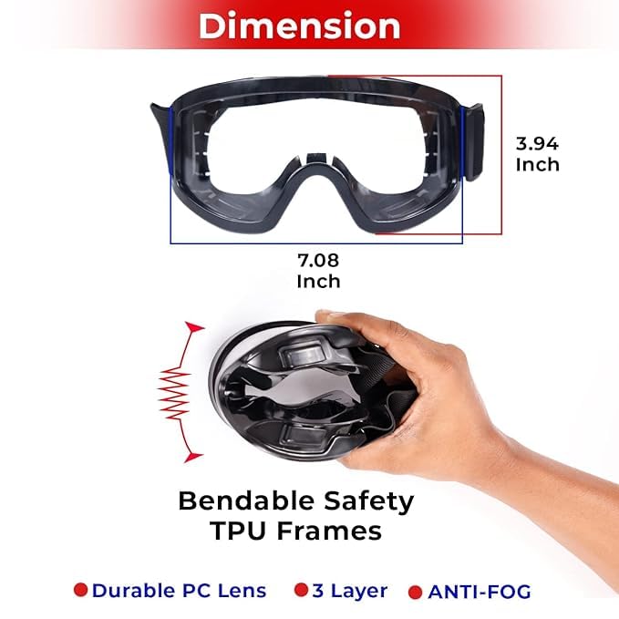 ASOMA Adult Motorbike Motocross ATV/Dirt Bike Racing Goggles with Adjustable Strap Adult Motorbike Motocross ATV/Dirt Bike Racing Goggles with Adjustable Strap Wood-working, Laboratory (FREE SIZE) 1
