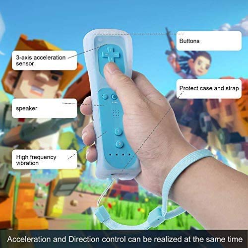 image for Eleckal Wii Remote Controller, PowerLead Built-in Motion Plus Remote a