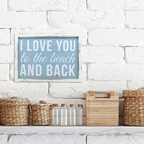Barnyard Designs 'I Love You to the Beach' Coastal Nautical Wood Framed Print - Ocean Summer Theme Home Decor Bathroom Wall Sign, 16” x 12” - Image 2