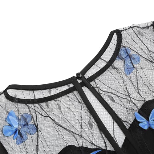 Image of IDOPIP Women's Elegant 3D Butterfly /Heart /Cherry Print Mesh Dress 1950s Vintage Formal Prom Party Wedding Guest Swing Dress