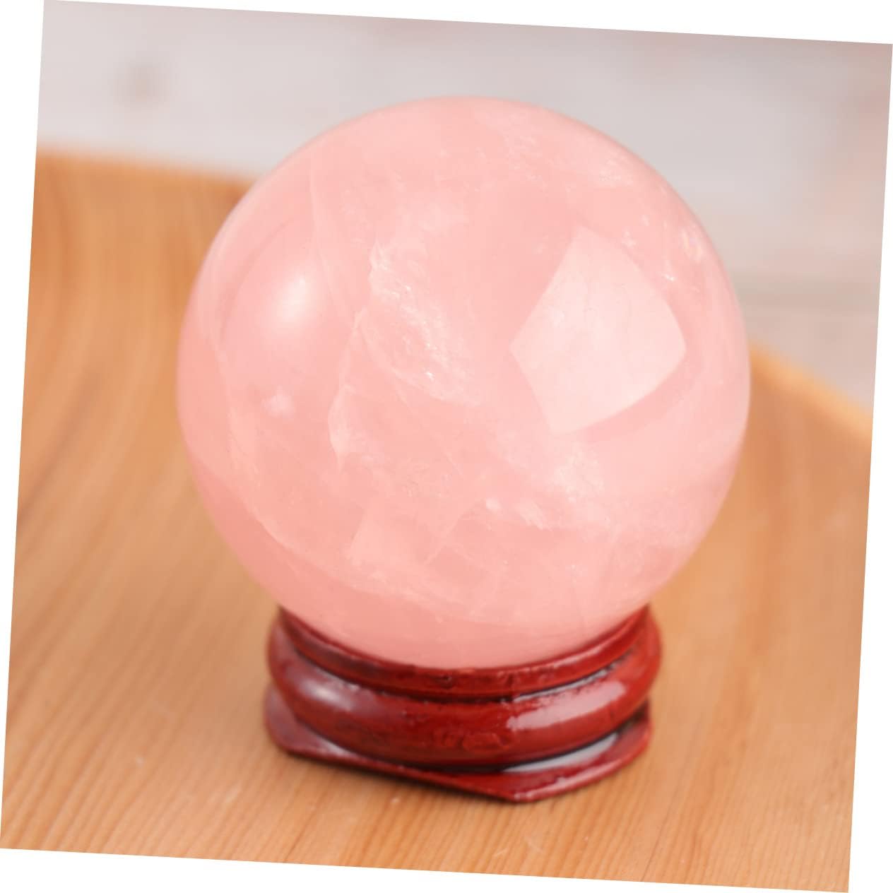 1pc Chic Pink Crystal Ball Ornament Stand Decorative Ball for Bedroom Living Room Office Decor