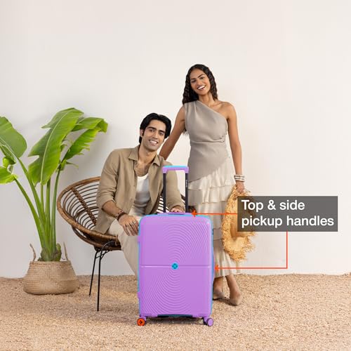 Image of Nasher Miles Bali Hard-Sided Polypropylene Check-in Luggage 28 inch | 75cm | 8 Wheels Large Trolley Bag for Travel | Suitcase (Purple)