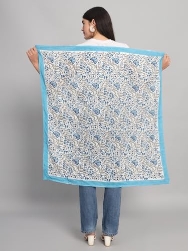 Image of Ravaiyaa - Attitude is everything Sanganer Hand Block Printed Scarves Pure Cotton Scarf Square Hijab Dupatta 40 inch X 40 inch Inch
