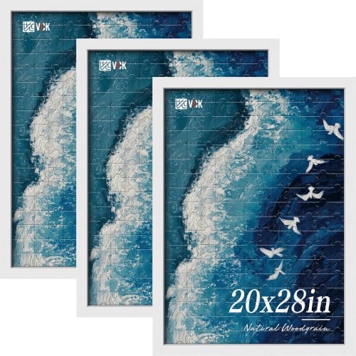 Image of VCK 20x28 Picture Frames 3 Pack, White Wood Poster Frame, Wall Display
