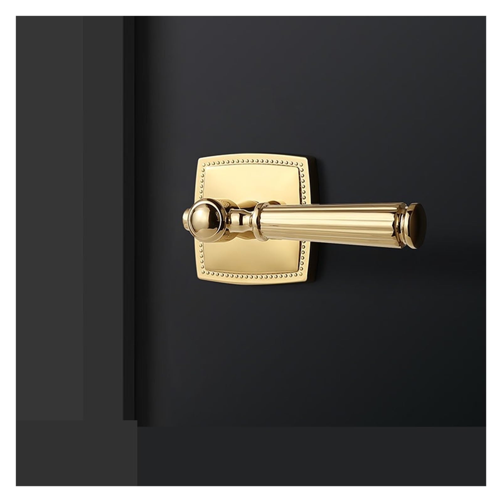 Serrure de porte de salle de bain française dorée au design minimaliste et silencieux