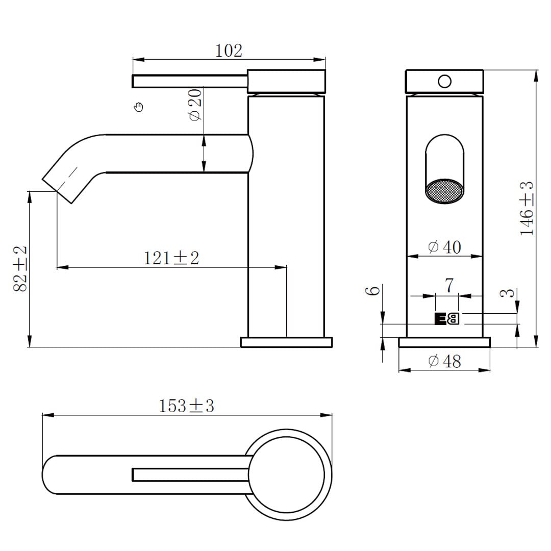 Essebagno 9020350 Lollipop bateria umywalkowa niskozłota szczotkowana