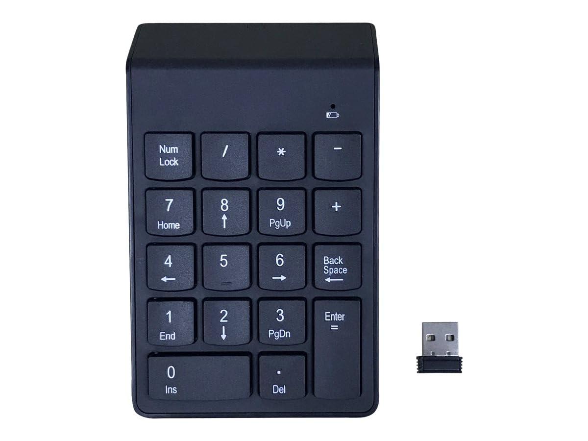 Gembird Numeric Keypad Notebook/Pc Bluetooth Black, W128280474 (Bluetooth Black)