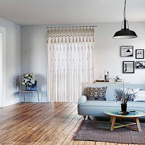 Oriental riverkit Macrame Wandbehang Tapisserie, Boho Macrame Vorhänge Fenstervorhang Türvorhänge, Baumwolle Gewebt Wand Dekoration, Für Wohnzimmer Schlafzimmer Hochzeitsfeier (85 * 200cm)