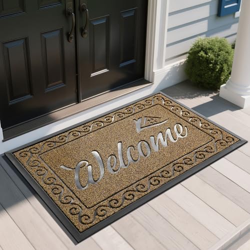 Yimobra Welcome Mat, Heavy Duty Sturdy Door Mats for Home