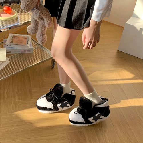 CUTEGAL Sneaker Slippers Comfy Fuzzy Fluffy Memory Foam Slippers Sneaker Slippers Plush Slippers One Size for Women and Men3