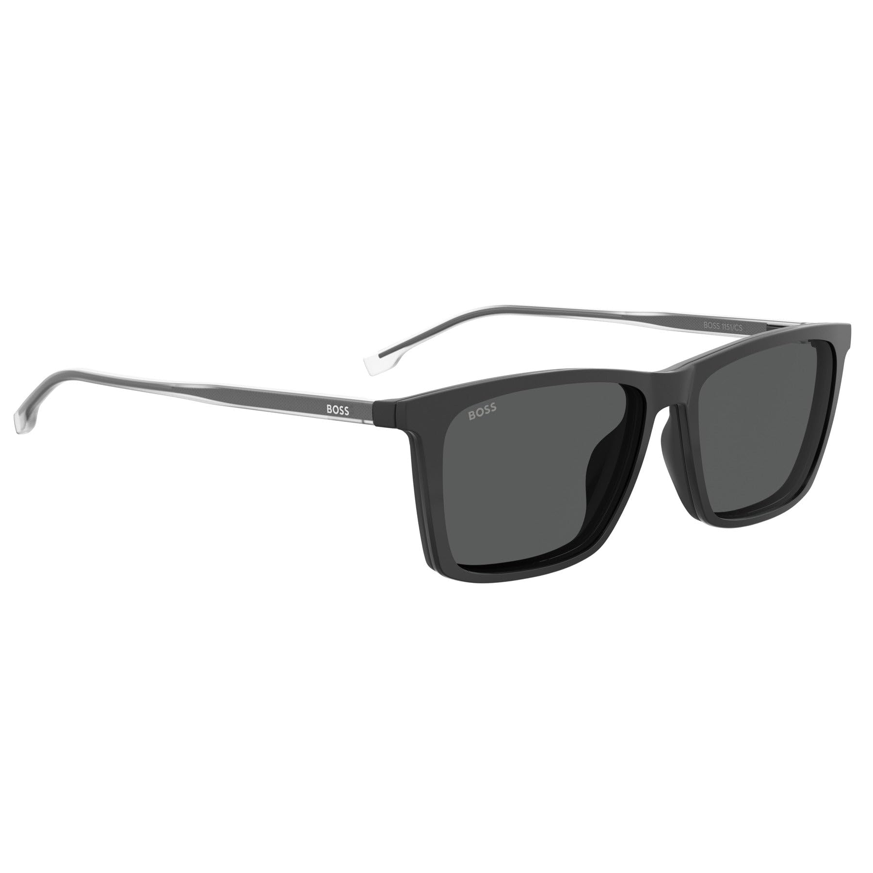 Boss BOSS 1151/CS Okulary Słoneczne MATTE BLACK/GREY CLIPON 56/16/145 Mężczyzna