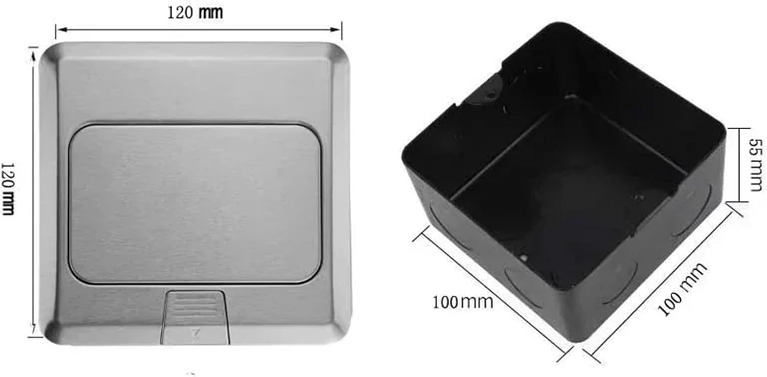 Floor Socket Hidden Type Power Outlet Stainless Steel Electrical Switches for Home Office Table(Golden,TL Computer)