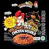 Paldo Fun & Yum Volcano Extremely Hot & Spicy Stir Fried Chicken Instant Noodles, Pack of 16, Soupless Original Korean Ramyun, Spicy Ramen Challenge, Chicken Bokkeummyun, 140g x 16