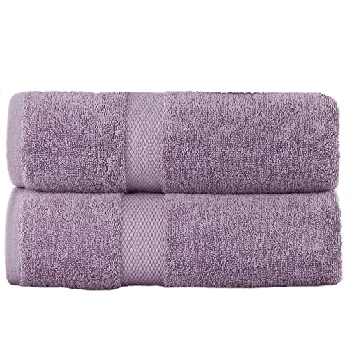 Sue Rossi 100% Egyptian Combed Cotton Hand Towels, Pack Of 2, Very Soft & Absorbent, Quick Dry 600gsm Thick Bathroom Or Kitchen Towel Set. (Lavender)