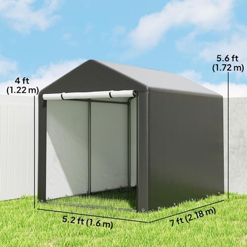 Outsunny 5.2 x 7.2 ft Portable Shed Outdoor Waterproof Cover Black — view 6