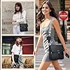 RAINSMORE Umhängetasche Damen Mittelgroß Handtasche Damen Crossbody Bag Leder PU Schultertasche Damen-umhängetaschen mit Breiten Schultergurten #5