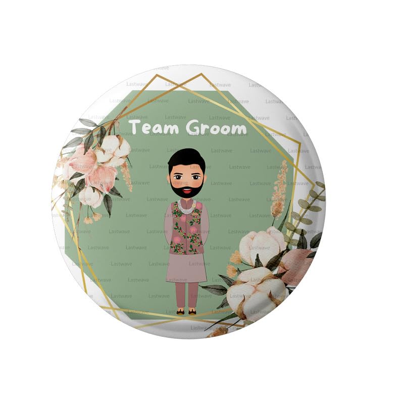 Lastwave Team Groom Badges, Premium Wedding Badges, Glossy Finish Wedding Badges for family Wedding & Reception Party (LSWPR036) (44mm, Pack of 25) (B0CNR65LBD) Amazon Price History, Amazon Price Tracker