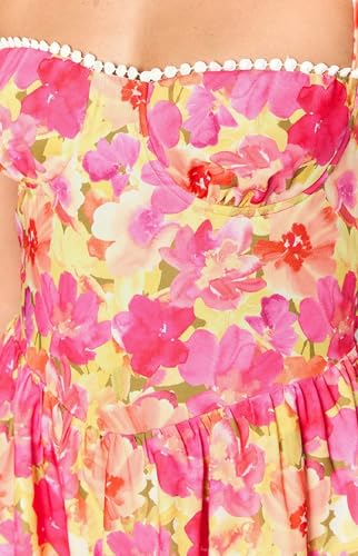 Image of NUFIWI Women Boho Graffiti Cami Mini Dress Spaghetti Strap Printed A Line Short Dress Backless Cut Out Colorful Sundress