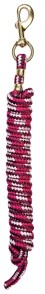 Weaver Leather Poly Lead Rope Solid Brass Snap Burgundy/Pink/Raspberry, 5/8 x 10'