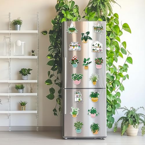 16 imanes decorativos de plantas para refrigerador miniatura 3