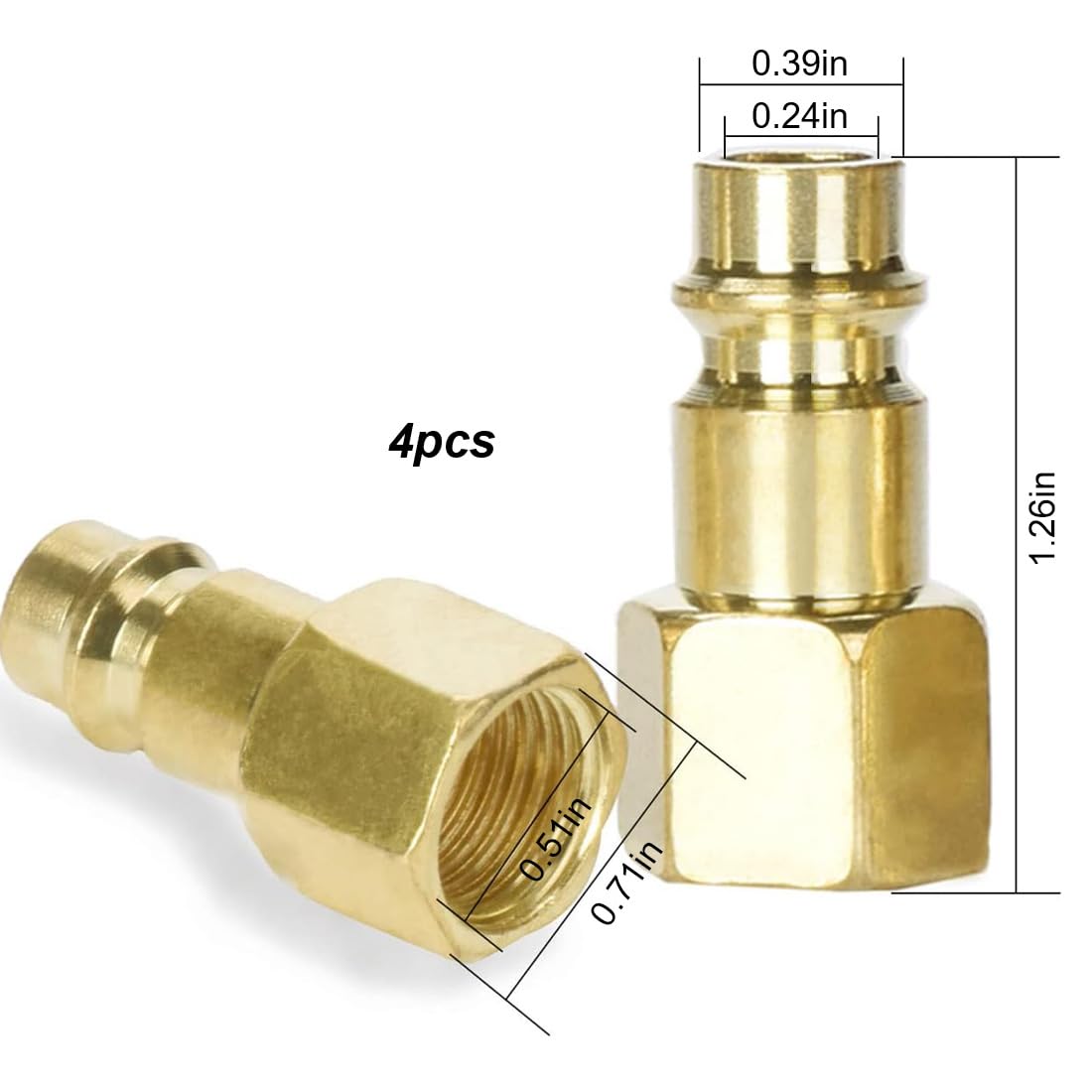 Set di 10 raccordi ad aria compressa da 1/4", attacco rapido ad aria compressa per tubi, raccordi per compressore d'aria, attacco rapido, accessori con valvola e filettatura interna
