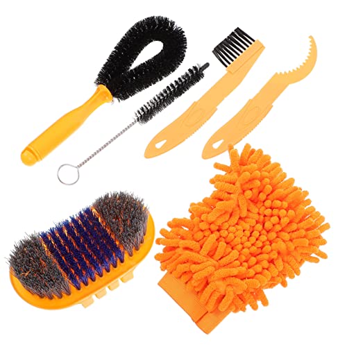Parliky Ergonomic Handle Bike Cleaning Brush Kit 360° Cleaning Brush Bike Chain Cleaner and Motorcycle Maintenance