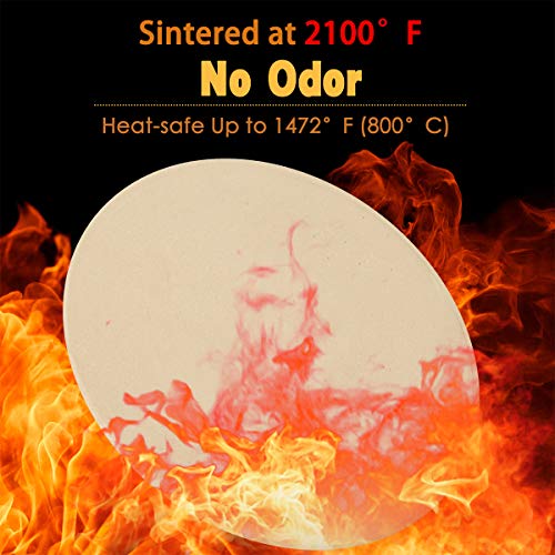 GEEBOBO Pizza Stone for Oven and Grill, Free Wooden Pizza Peel Paddle,Durable and Safe Pizza Stone for Grill,Thermal Shock Resistant Cordierite Cooking Stone,Baking Stone (10 inch)