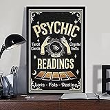 pannello poster carta dei tarocchi lettura psichica halloween fortune teller lettore psichico decorazione da parete divertente targa metallo vintage per camera da letto, fattoria, room 30x40cm