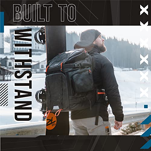 Sklon Ski Boot Bag Backpack - 55-65 Liter Expansion - Waterproof Winter Sport Pack For Travel Allows You To Transport Your Skiing And Snowboarding Gear In Style #TOP3