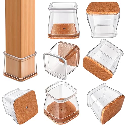 Chair Leg Floor Protectors Square, Silicone Chair Leg...