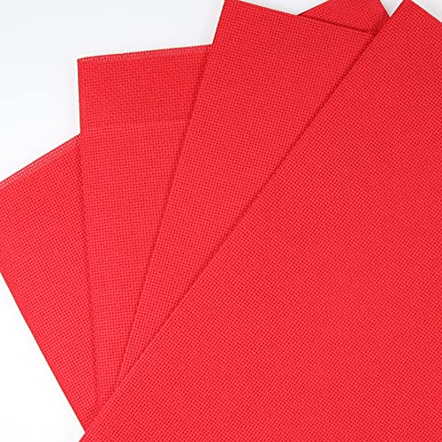 Image of KCS 4 /6 pc of 12 inch x 18 inch 18CT Counted Cotton Aida Cloth Cross Stitch Fabric (4 pc, Red)