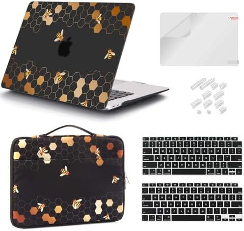 MacBook Air 11/11.6 Inch Case With Keyboard Cover & Screen Protector - Daisies Design For 2012-2015 Models