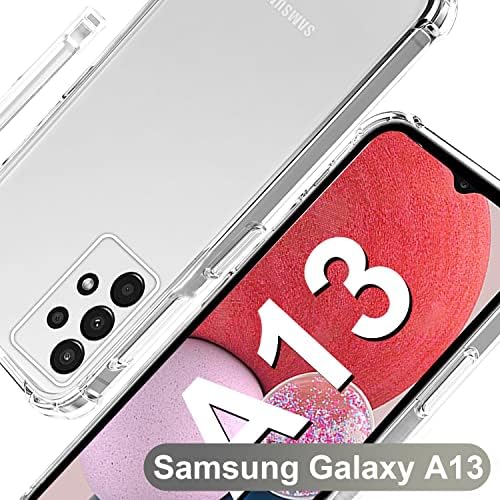 For Samsung A13 Clear Case,Galaxy A13 Phone Case and Screen Protector Tempered Glass 2Pack,Soft TPU Protective Cover Shockproof,[Thin Slim Fit],Rreinforced Corner-Pure Clear-6.6 inch 2022