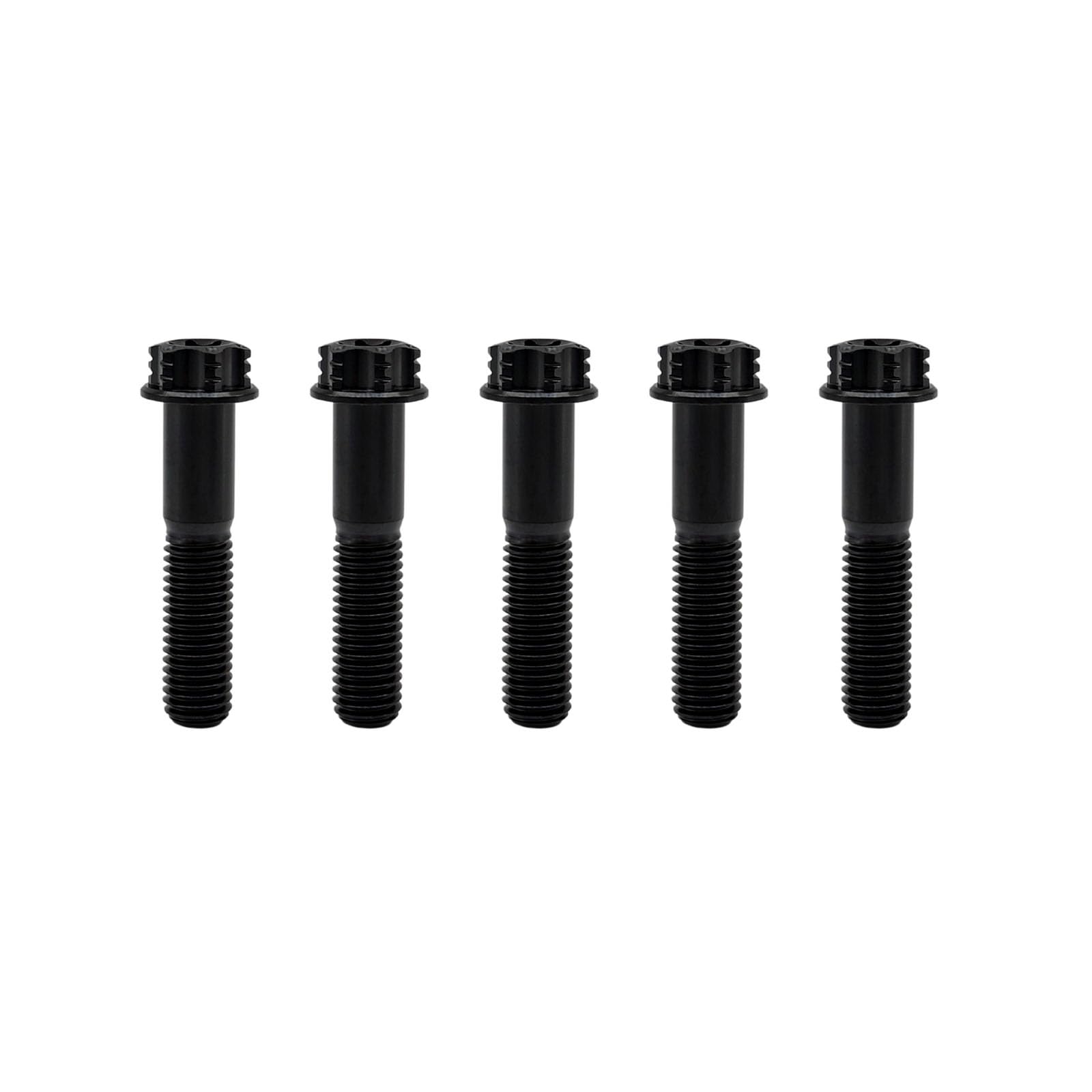 RISON Titanium Bolts M6*1.0 * 30 Torx Titanium Bolts for Motorcycles Hex Head Dual Drive Black Titanium Flange Bolt Pack of 5