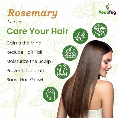 Image of VY VedaYug Rosemary Leaves for Hair Growth, Seasoning and Tea 200g | Dried Rosemary Leaf - 200g