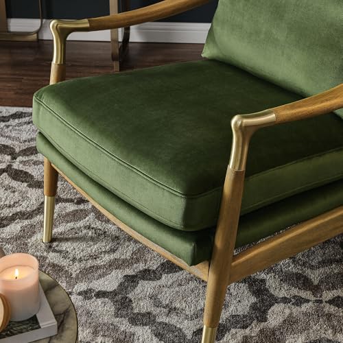 Modway Langford Stain-Resistant Performance Velvet Armchair – Mid Century Modern Velvet Chair with Wood Frame – Upholstered Accent Chair for Living Room or Bedroom by Modway - Image 5